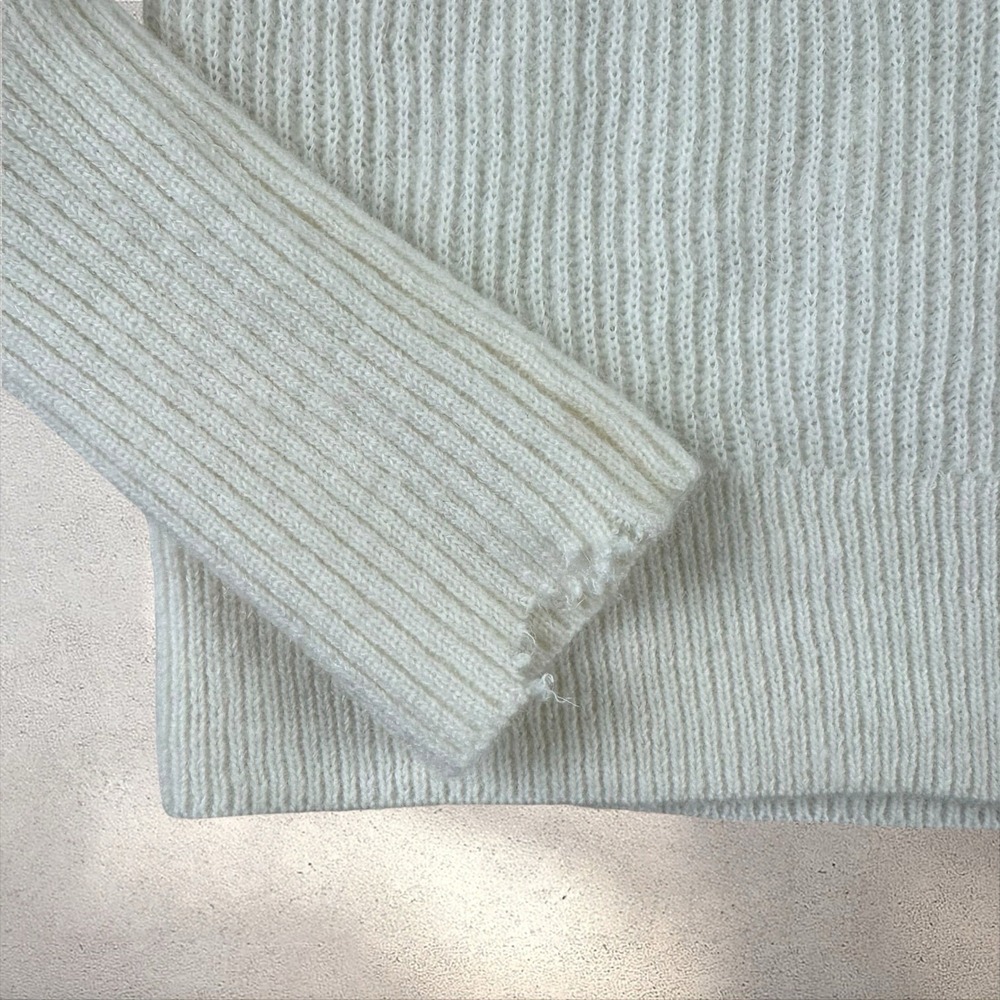 Quince Ivory Baby Alpaca-Wool Cropped Cardigan‎ Sweater size XS - Picture 5 of 7
